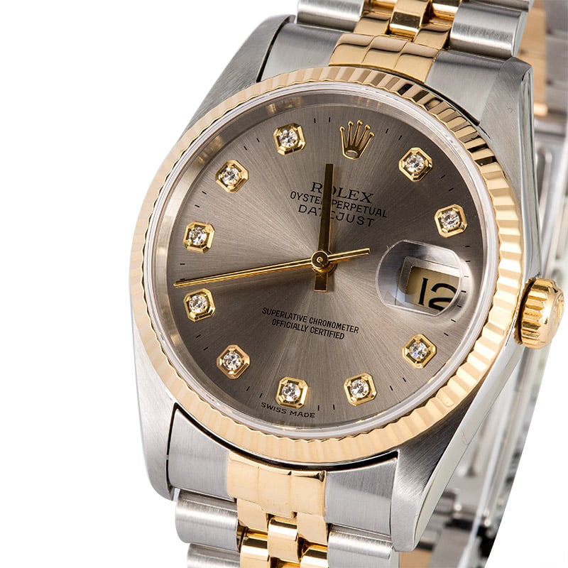 Datejust Rolex 16233 Slate Diamond Dial