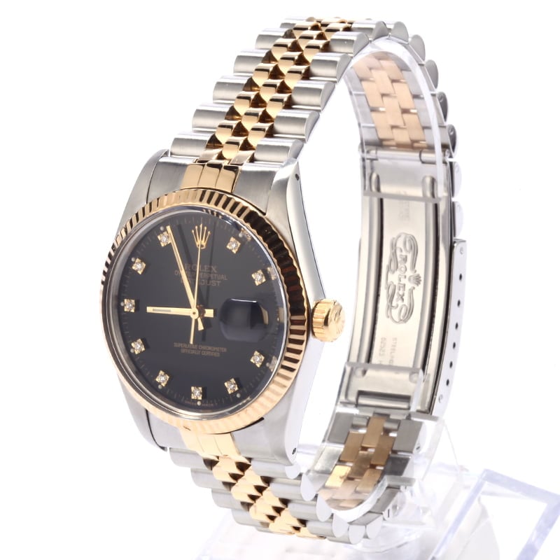 Pre Owned Rolex Datejust 16013 Black Diamond Dial