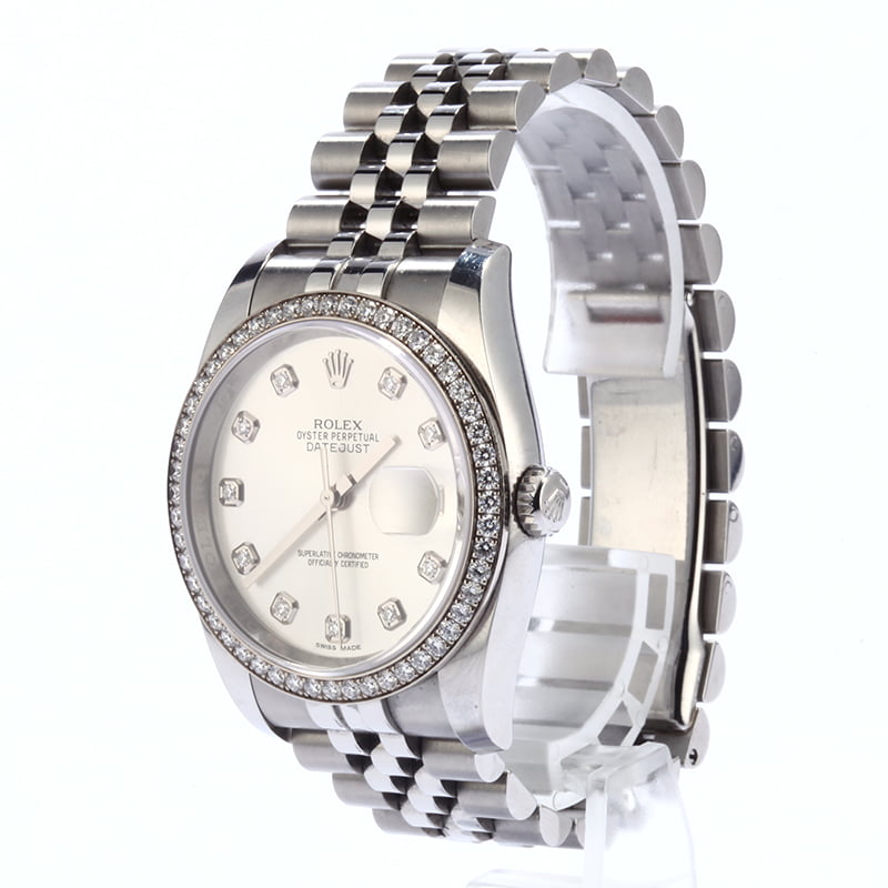 Pre Owned Rolex 116244 Datejust Diamonds | Bob's Watches