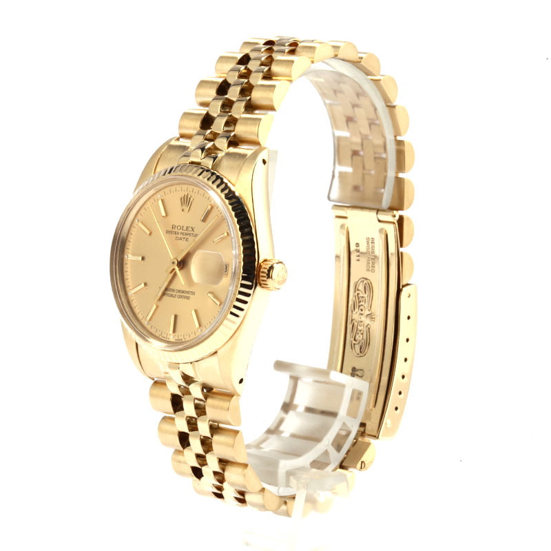 Pre-Owned Rolex Date 15037 Yellow Gold