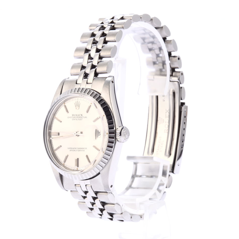 Pre Owned Rolex Datejust 1603 Steel Engine Turned Bezel