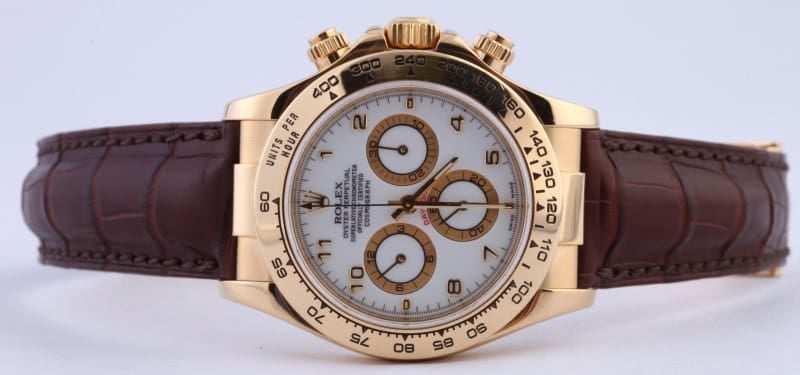 Rolex Daytona 18K Yellow Gold Leather