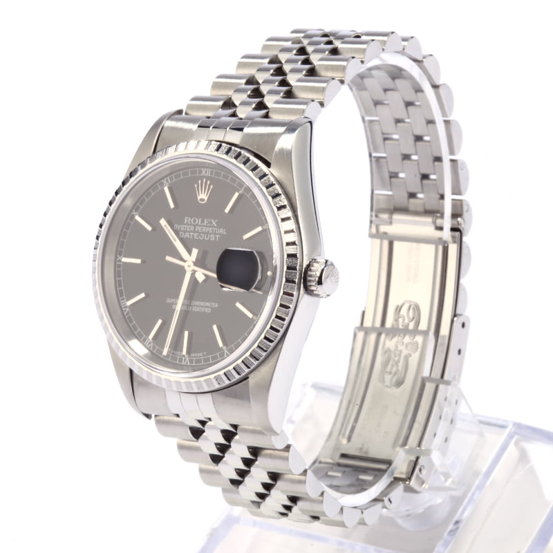 Pre Owned Rolex Datejust 16220 Black Dial