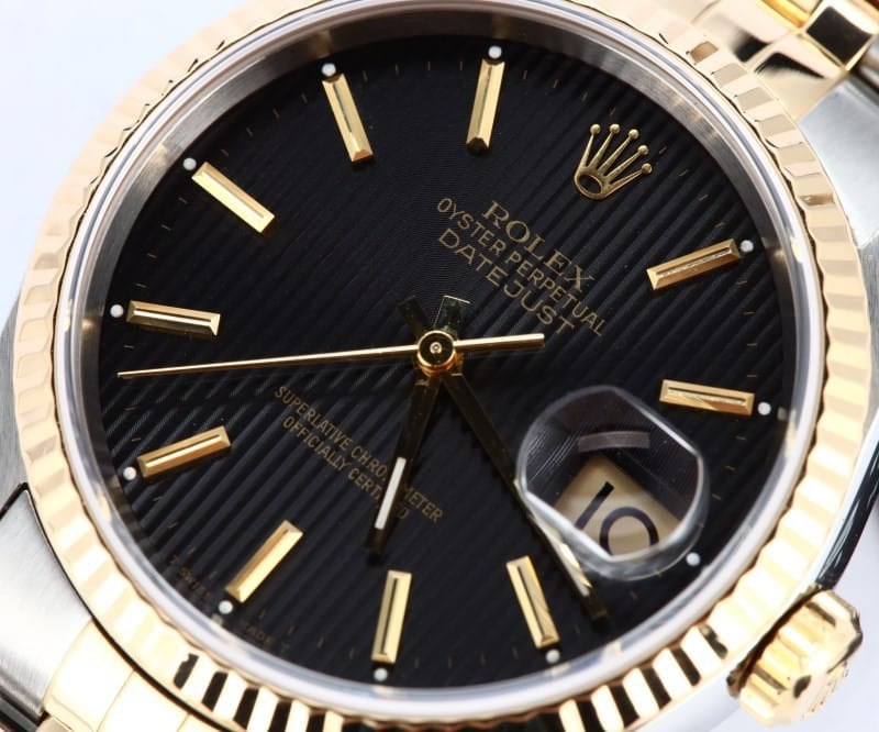 Rolex DateJust Stainless and Gold 16233 Black Dial