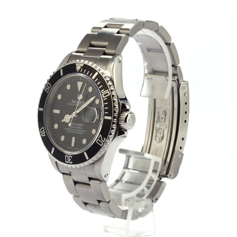 Used Rolex Submariner 16800 Stainless Steel Black Dial