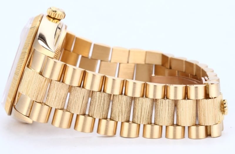 Rolex President Bark Finish Diamond Dial