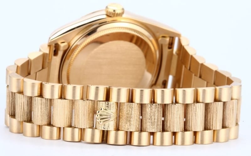 Rolex President Bark Finish Diamond Dial