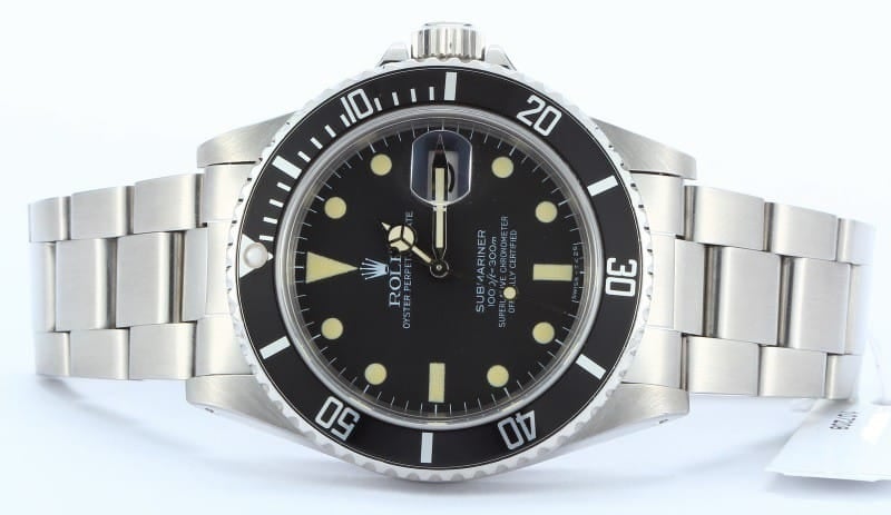 Mens Stainless Rolex Submariner 16800 Black Dial