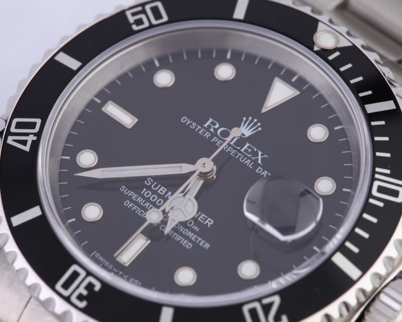 Pre-owned Rolex Men's Submariner Stainless Steel Black Dial 16610