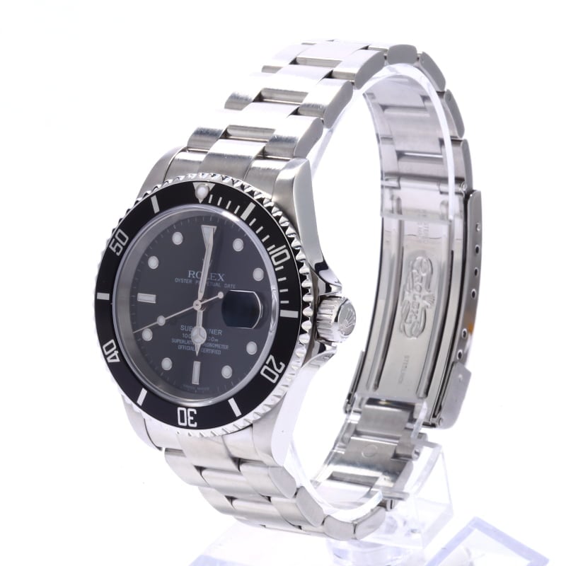 Pre Owned Rolex Submariner 16610 Black Dial and Bezel