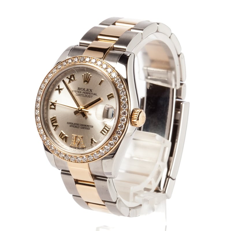 Mid-Size Rolex Datejust 178383 Diamond Bezel & VI