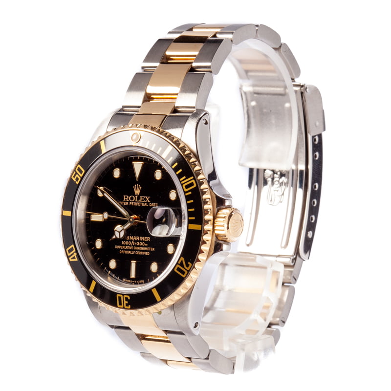 Rolex Submariner 16613 Black Dial with Two Tone Oyster