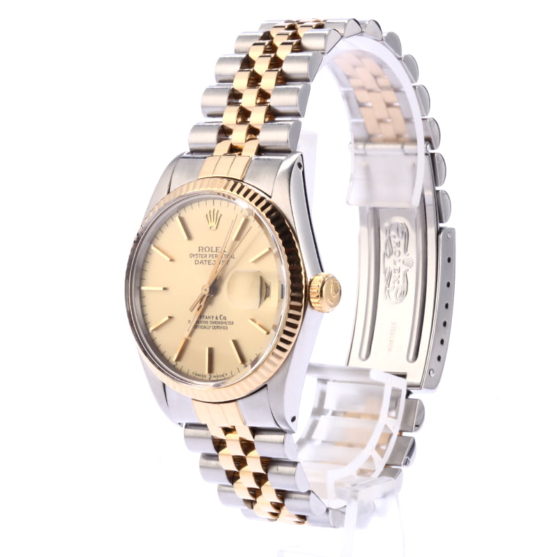Pre Owned Rolex Two-Tone Datejust 16013 Champagne Dial