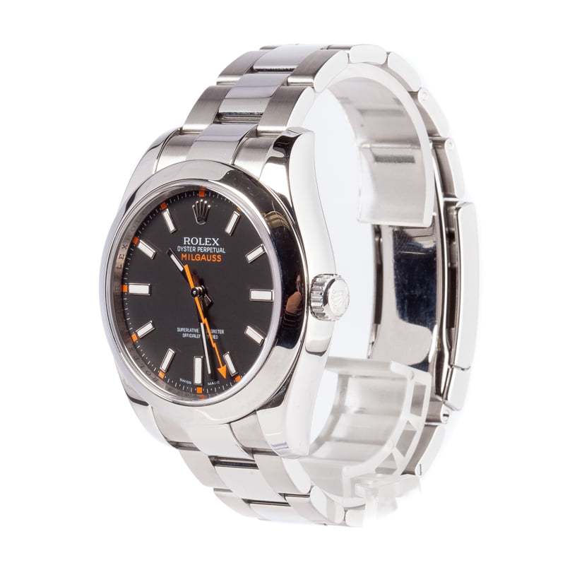 Used Rolex Milgauss 116400 Black Index Dial