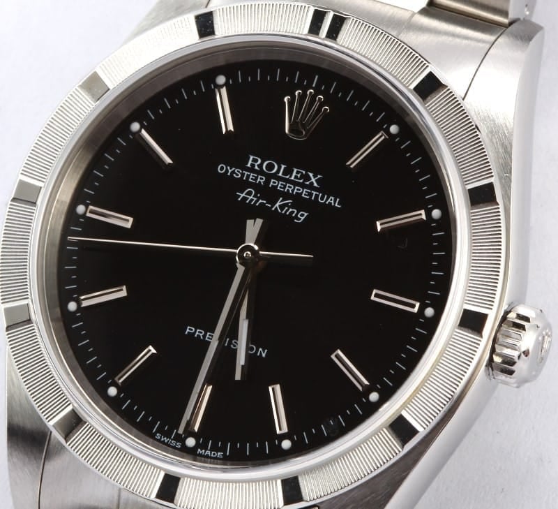 Pre Owned Rolex Air-King Stainless Steel Black Dial 14010M