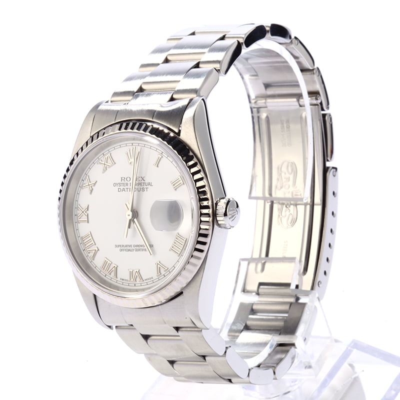 PreOwned Rolex Steel Datejust 16234 White Roman Dial