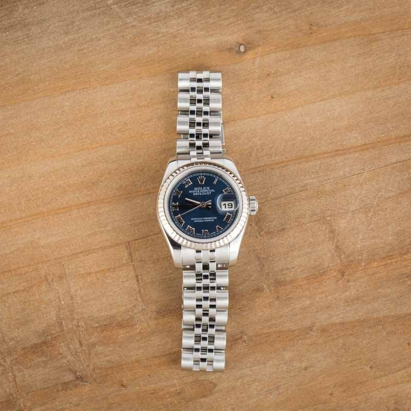 Ladies Rolex Datejust 179174 Blue Roman Dial