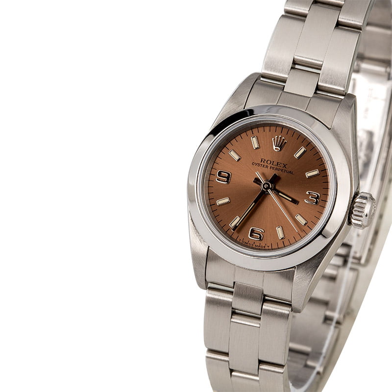 Ladies Rolex Oyster Perpetual 67180 Salmon Dial