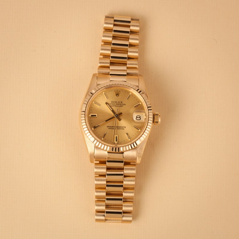 Ladies Rolex President 6827 18k Yellow Gold