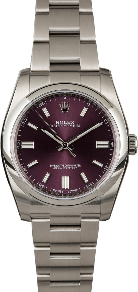 Rolex Oyster Perpetual 116000 Red Grape Dial