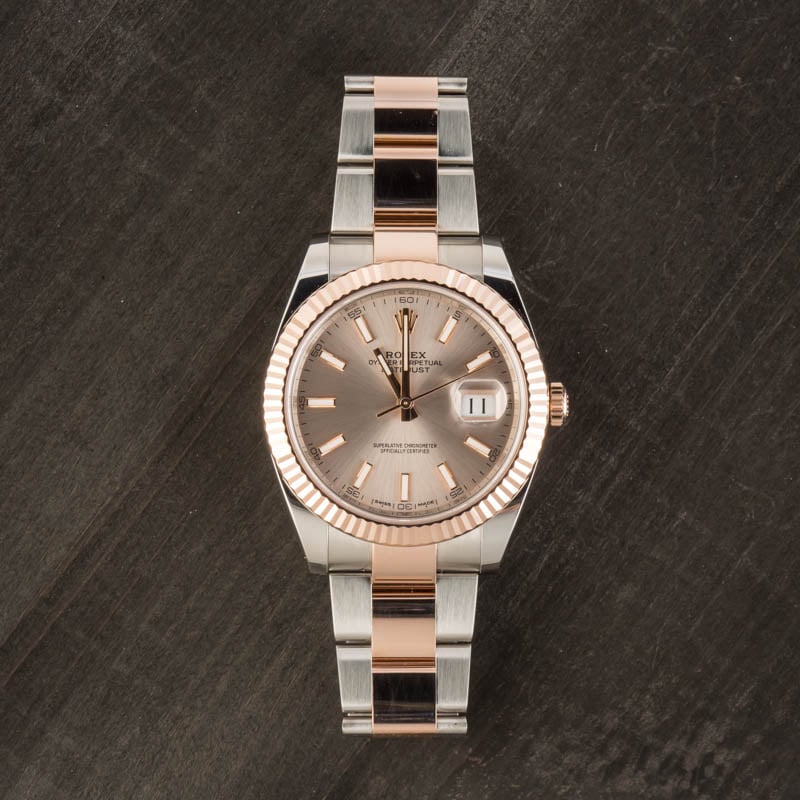 PreOwned Rolex Datejust 126331 Two Tone Everose Sundust Dial
