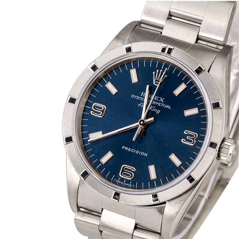PreOwned Rolex Air-King 14010 Blue Dial Steel Oyster