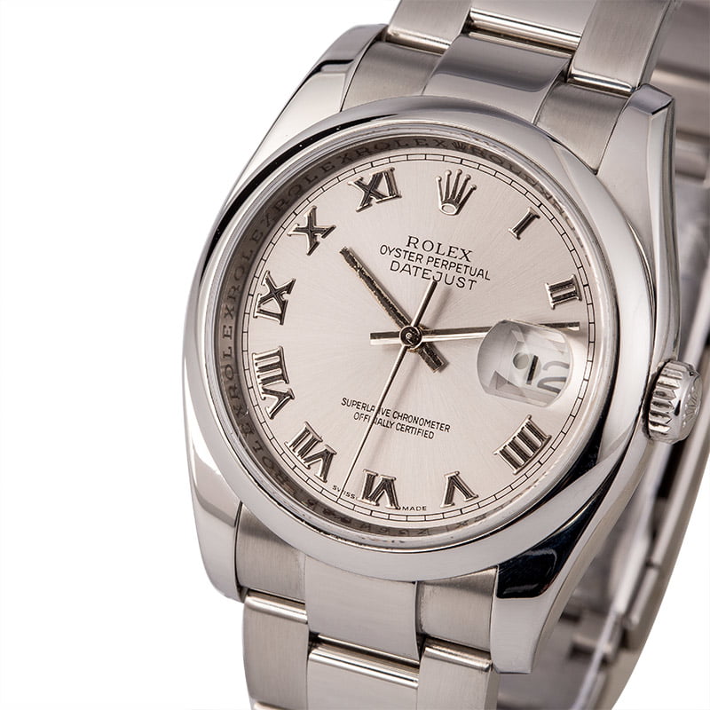 Pre-Owned Rolex Datejust 116200 Silver Roman T