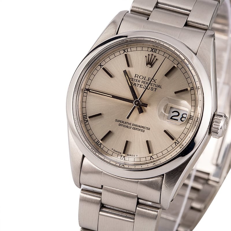 Used Rolex Datejust Stainless Steel 16000 Silver Dial