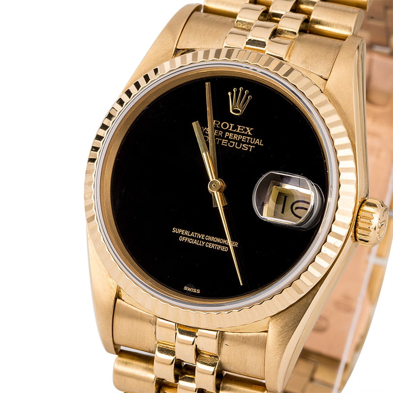Pre-Owned Rolex Datejust 16018 Black Dial