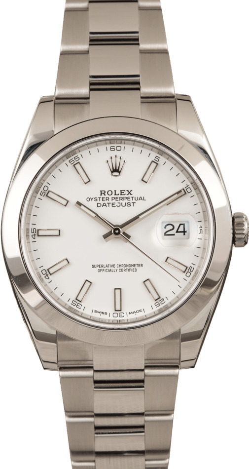 Pre-Owned Rolex Datejust 41 Ref 126300 White Dial T