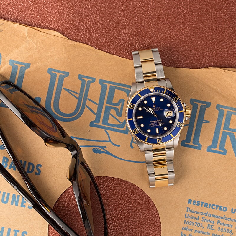 Pre Owned Blue Bezel Rolex Submariner 16613