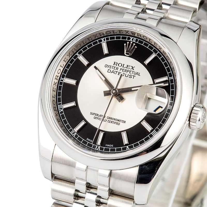 Rolex Datejust 116200 Silver and Black Tuxedo Dial