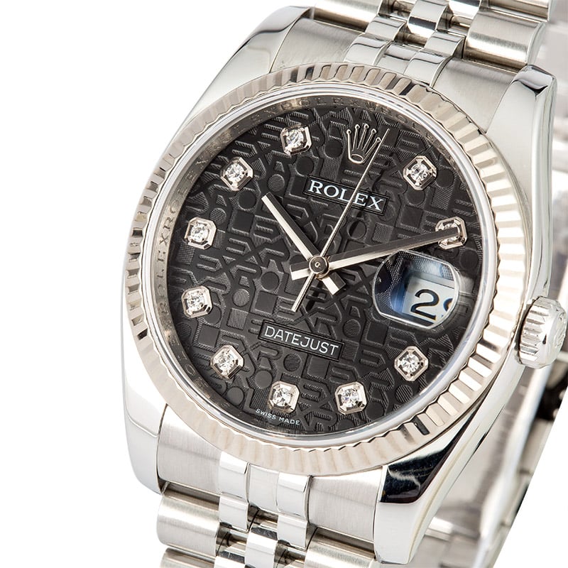 Rolex Datejust 116234 Black Jubilee Diamond Dial