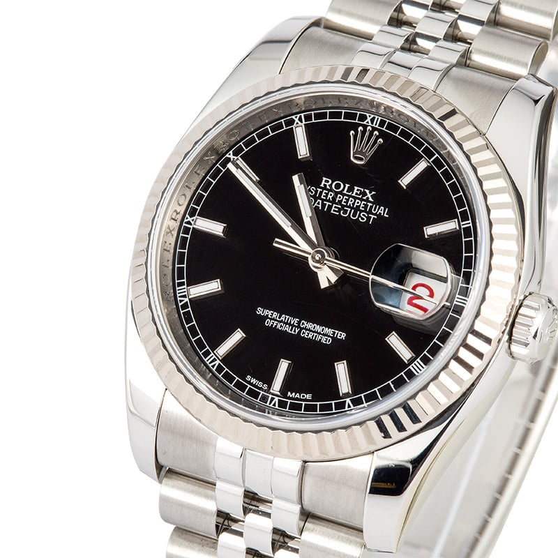 Rolex Black Datejust 116234 Jubilee