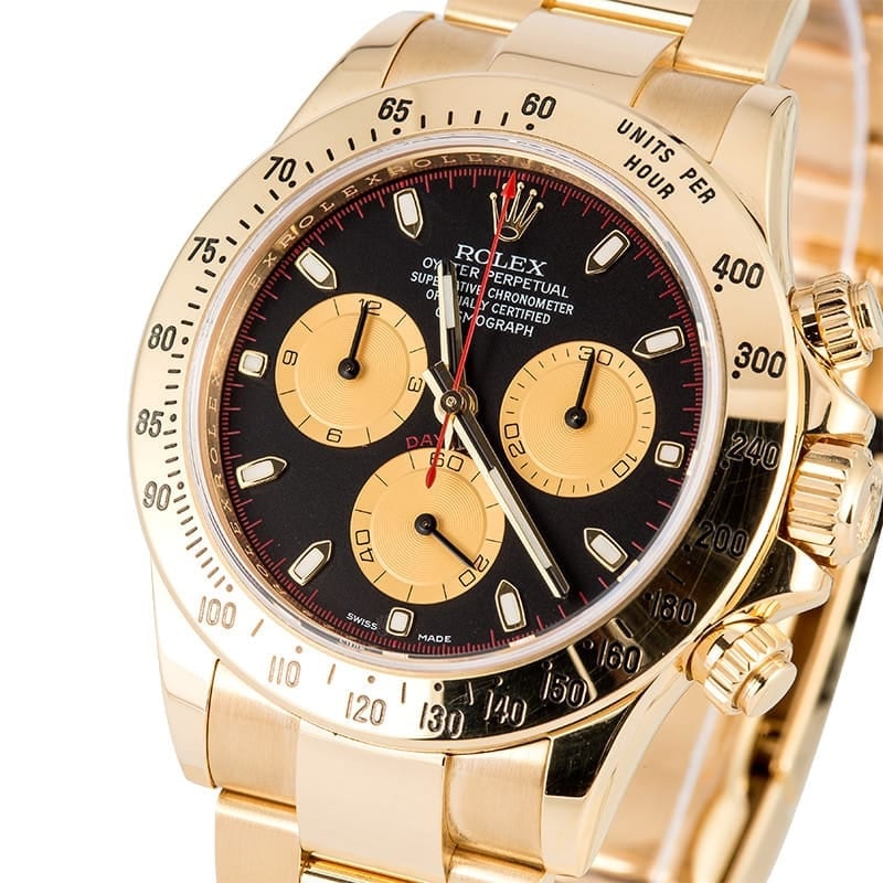 Rolex Daytona 18K Yellow Gold 116528 Black Dial