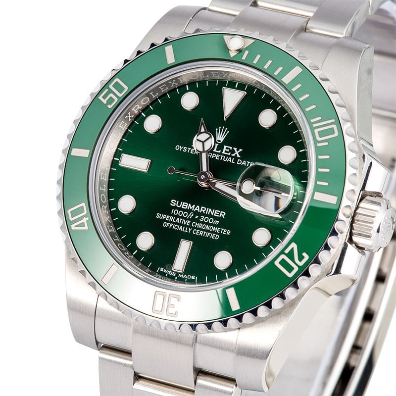 Unworn Rolex Submariner Ceramic 116610V Green Dial