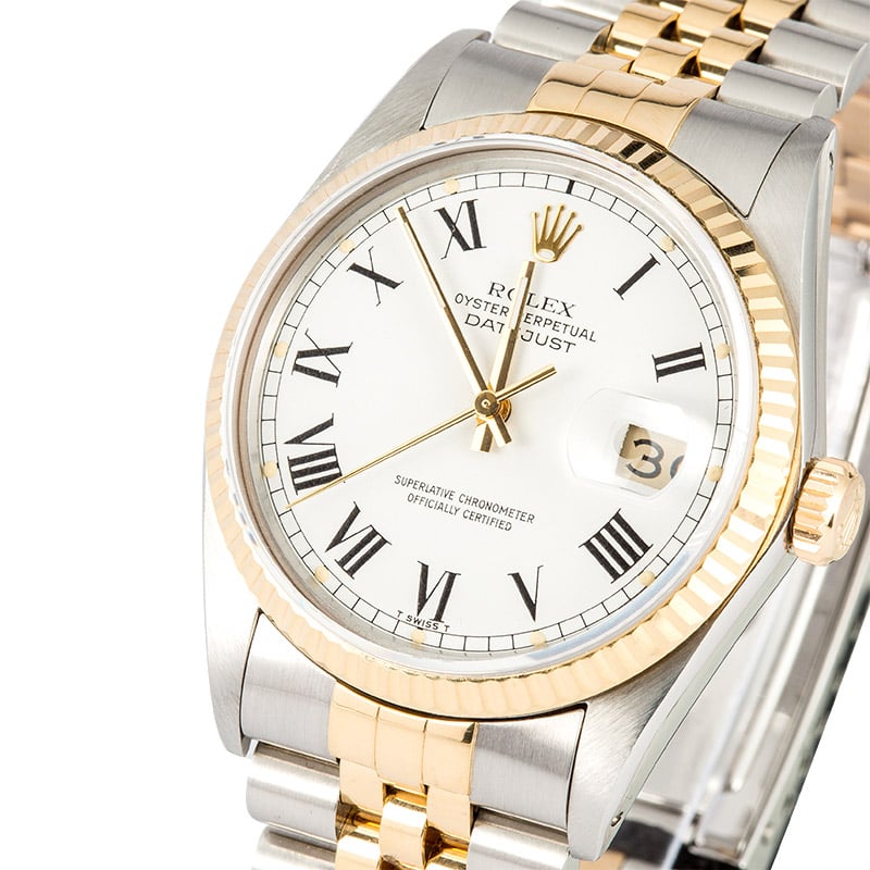 Datejust Rolex 16013 White Roman Dial