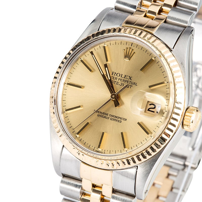 Rolex Two-Tone Datejust Champagne 16013