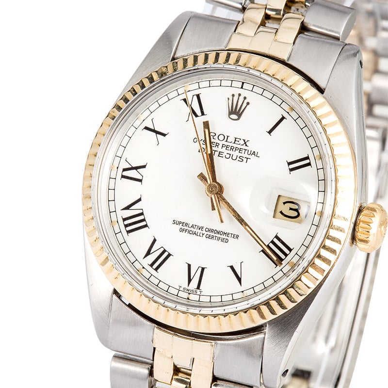 Rolex Two-Tone Datejust 16013 White Roman