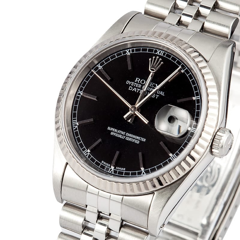 Rolex DateJust Stainless 18k White Gold 16234