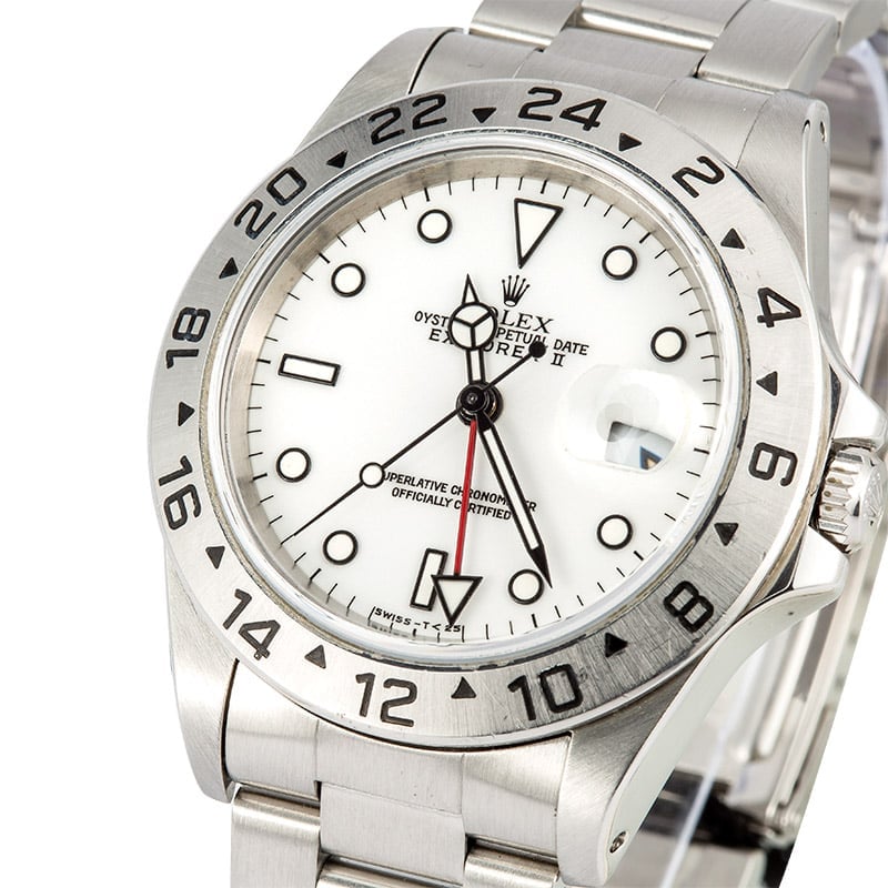 Rolex White Explorer 2 16570 Certified Pre-Owned