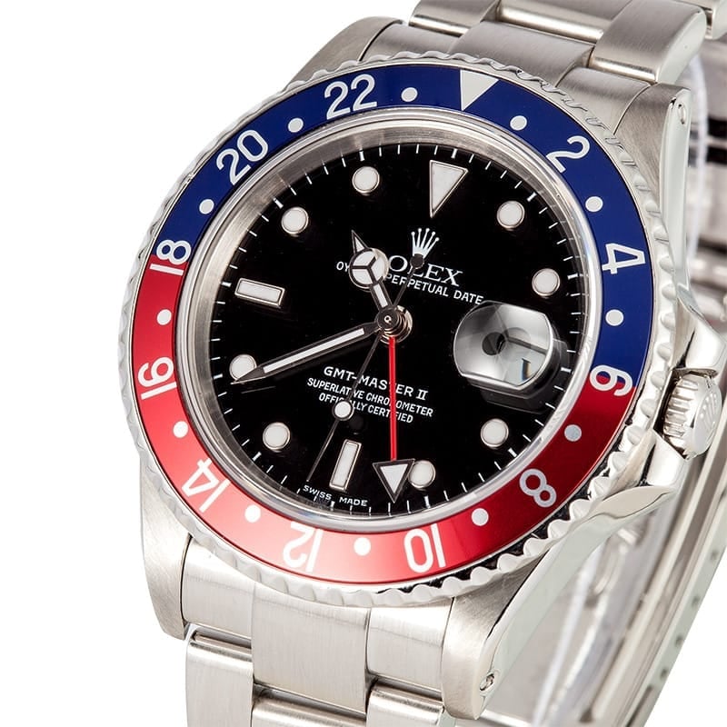 Rolex GMT-Master II Steel Pepsi Bezel 16760