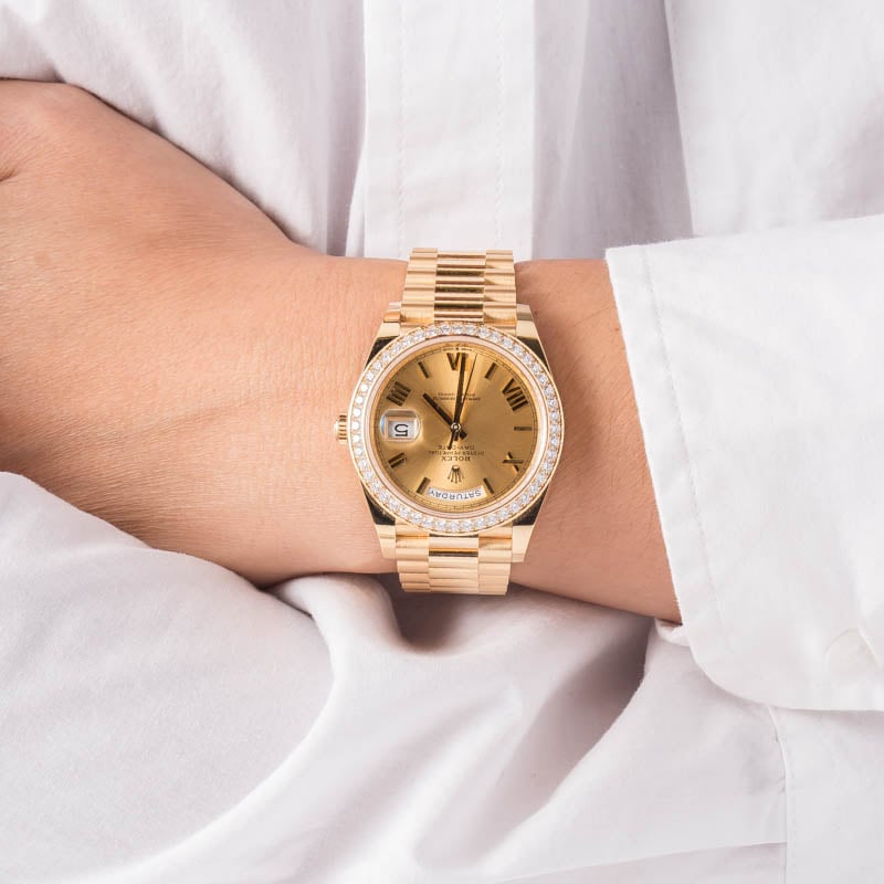 Rolex Day-Date 40 Ref 228348 Diamond Bezel