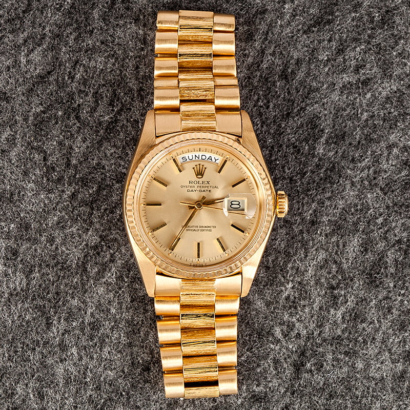 Rolex President 18k Bark Finish 1807