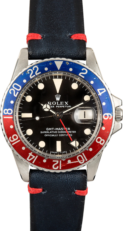 Rolex 1675 GMT Pepsi Bezel Faded Leather Strap Guide