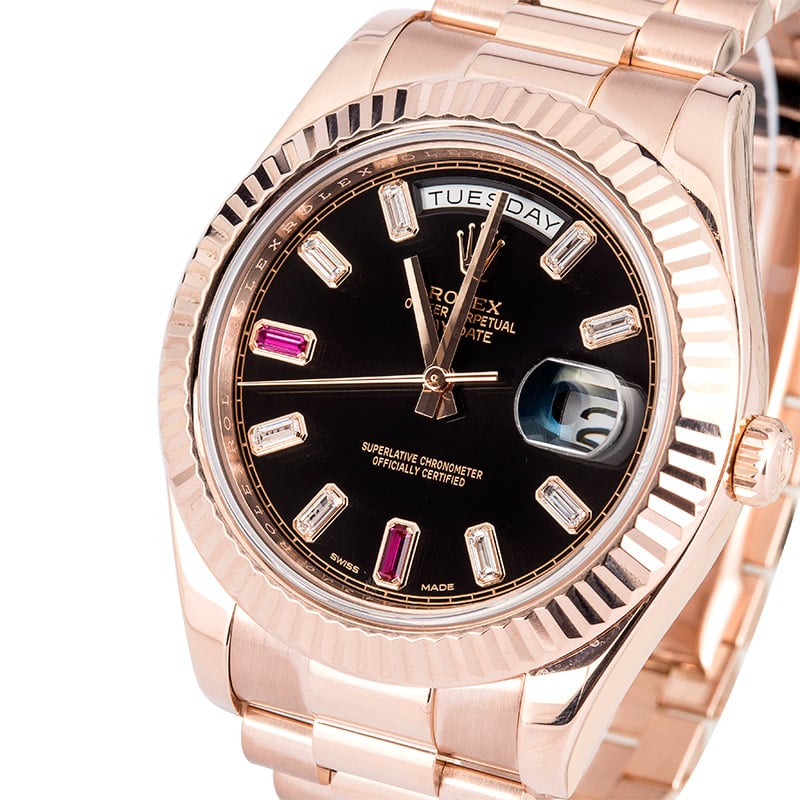 Rolex Day-Date II 218235 Diamond & Ruby Dial