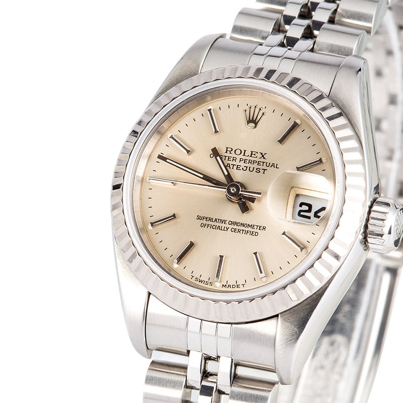 Rolex Ladies Datejust 69174 White Gold Bezel