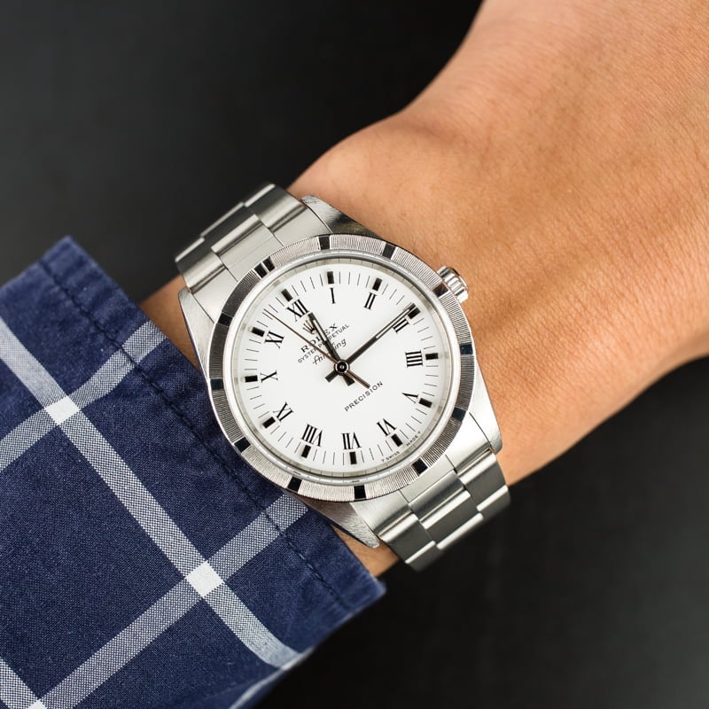 Used Rolex Air King 14010 White Dial