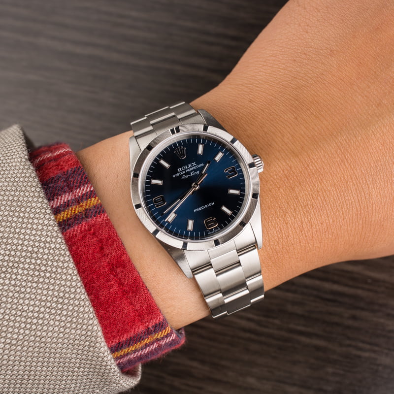 PreOwned Rolex Air-King 14010 Blue Dial