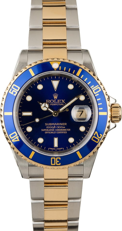 Rolex Submariner 16613T Blue Dial Two Tone